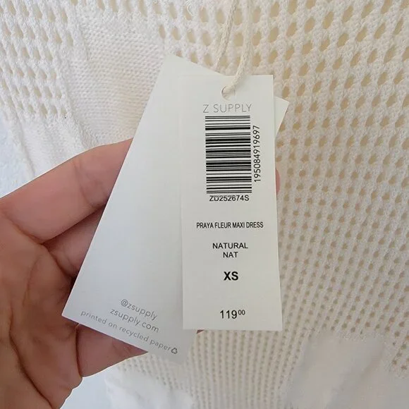 Z SUPPLY Praya Fleur Crochet Midi Dress in Natural XS BRAND NEW - Picture 10 of 13